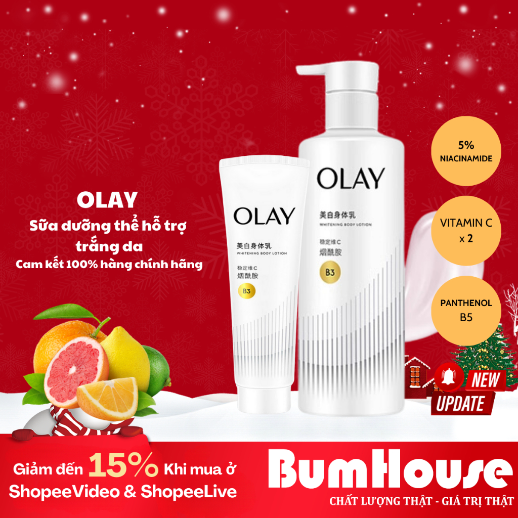 [Bản Whitening] Dưỡng thể OLAY B3 Niacinamide Whitening Body Lotion Triple Anti-ultra White Trắng Da 30g/260g | BigBuy360 - bigbuy360.vn