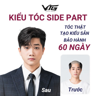 Tóc giả nam VTG che hói kiểu SIDE PART lịch lãm, hiện đại - Vua Tóc Giả
