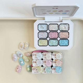  Set Gel Ngũ cốc Pastel Kẹo bơ sữa Qingyou 9 màu 