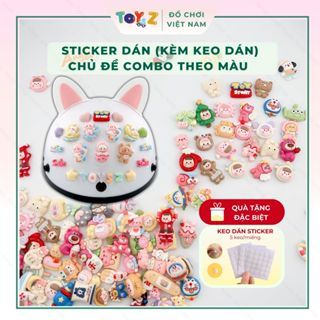 Sticker Dán Màu Ngẫu Nhiên ToysZ [KÈM KEO DÁN] Combo Sticker Dán Decor Xe Máy Bàn Học Dán Trang Trí