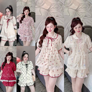 Bộ Đùi Cổ Sen Pijama Lụa Latin Nhiều Màu Mới Nhất Dáng Tiểu Thư Dây Buộc Mềm Mịn Mát Lịm