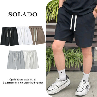 Quần Short Nam SOLADO Form Trên Gối Vải Nỉ 2Da Mềm Mại Thoải Mái Thoáng Mát Phong Cách Hàn Quốc QS07