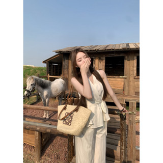 Set áo sát nách & quần ống suông phong cách tiểu thư sang chảnh_L136