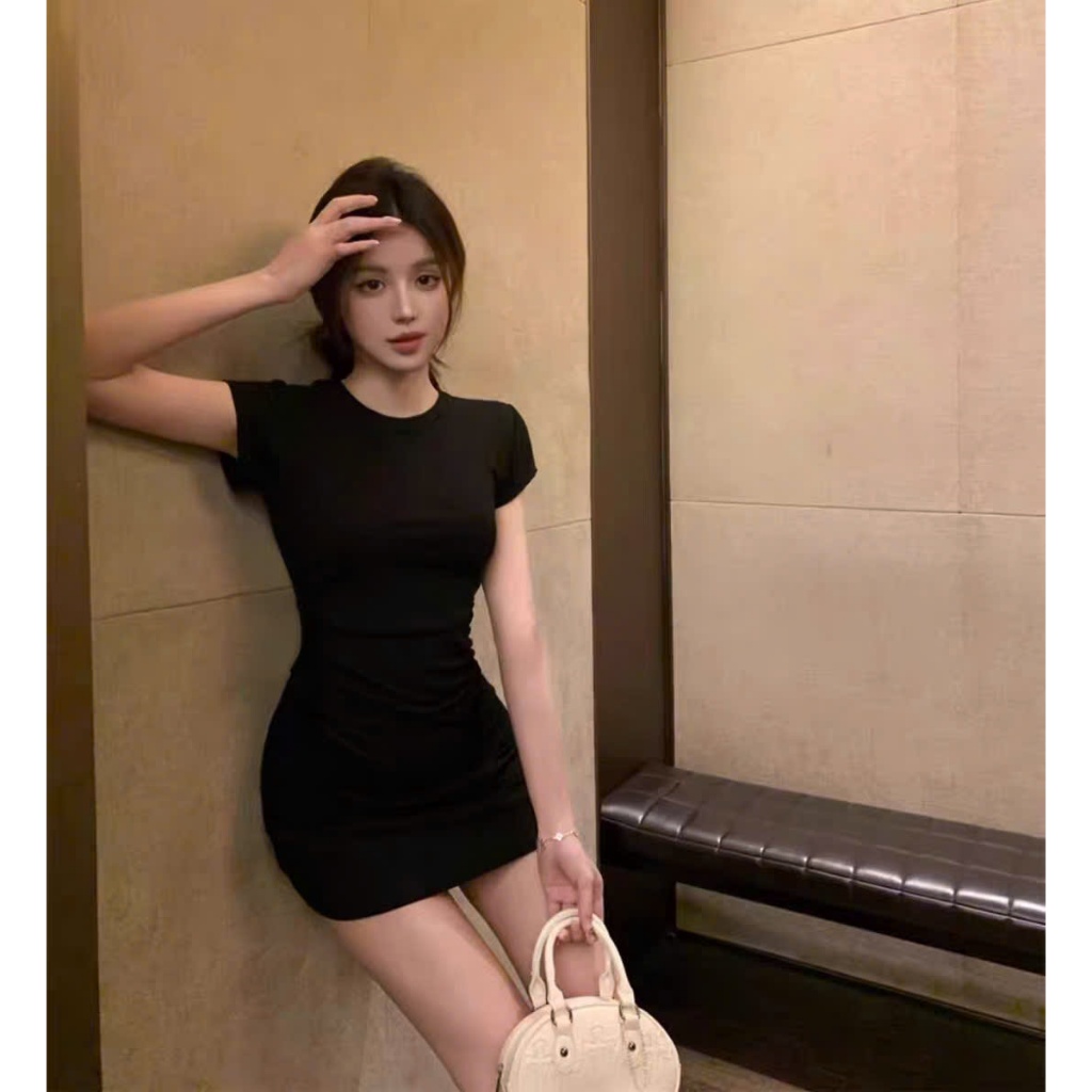 [CÓ SIZE] Váy Body Ngắn Liền Thân Cộc Tay MIMILA Đầm Ôm Dáng Nhún Eo Chất Thun Gân Chính Phẩm - MBD148 | BigBuy360 - bigbuy360.vn