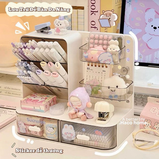  Hộp đựng bút dễ thương kệ để văn phòng đa chức năng có giá đựng đồ acrylic ngăn kéo 