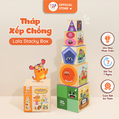 Đồ chơi xếp hình tháp xếp chồng cho bé tư duy logic Lalala baby song ngữ Anh Việt