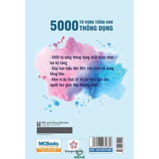 Sách - 5000 Từ Vựng Tiếng Hàn Thông Dụng - MCBooks