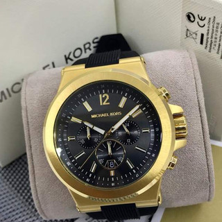 Đồng Hồ Nam Michael Kors MK8445 Dây Cao Su Đen Vỏ Gold Size 48mm