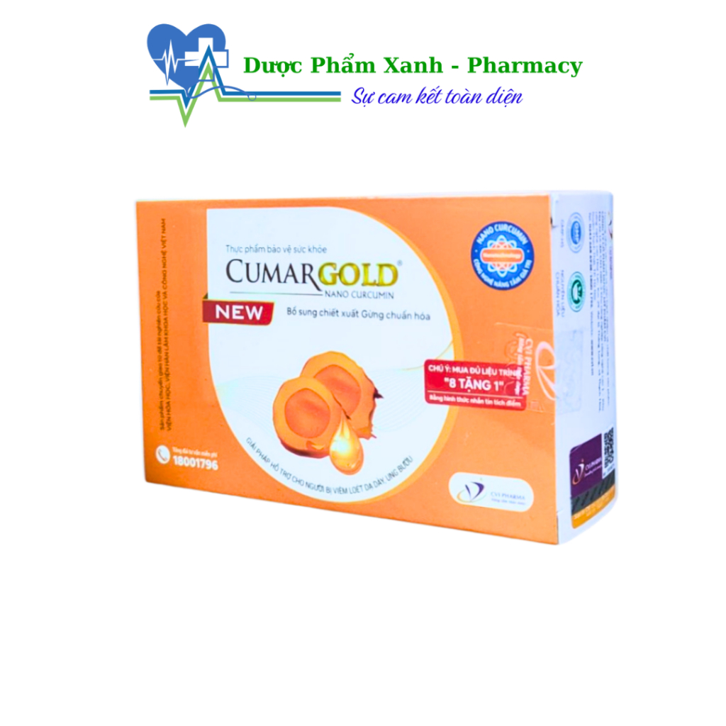 Viên uống bổ sung chiết xuất gừng Nano Curcumin CUMAR GOLD- Hộp 30 viên