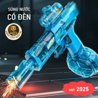   CÓ ĐÈN  Súng nước Có ĐÈN hot trend 2025 súng điện tự động áp lực cao đồ chơi trẻ em ngoài trời quà tặng sinh nhật 