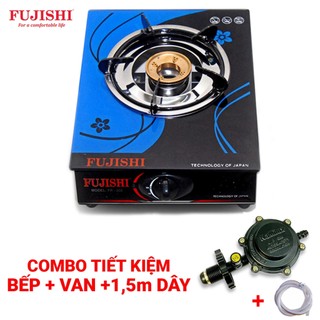 Combo bếp gas đơn chén đồng fujishi fr268dx_alo_plus-dùng bình gas lớn+bộ dây van ngắt gas tự động namilux na-347s