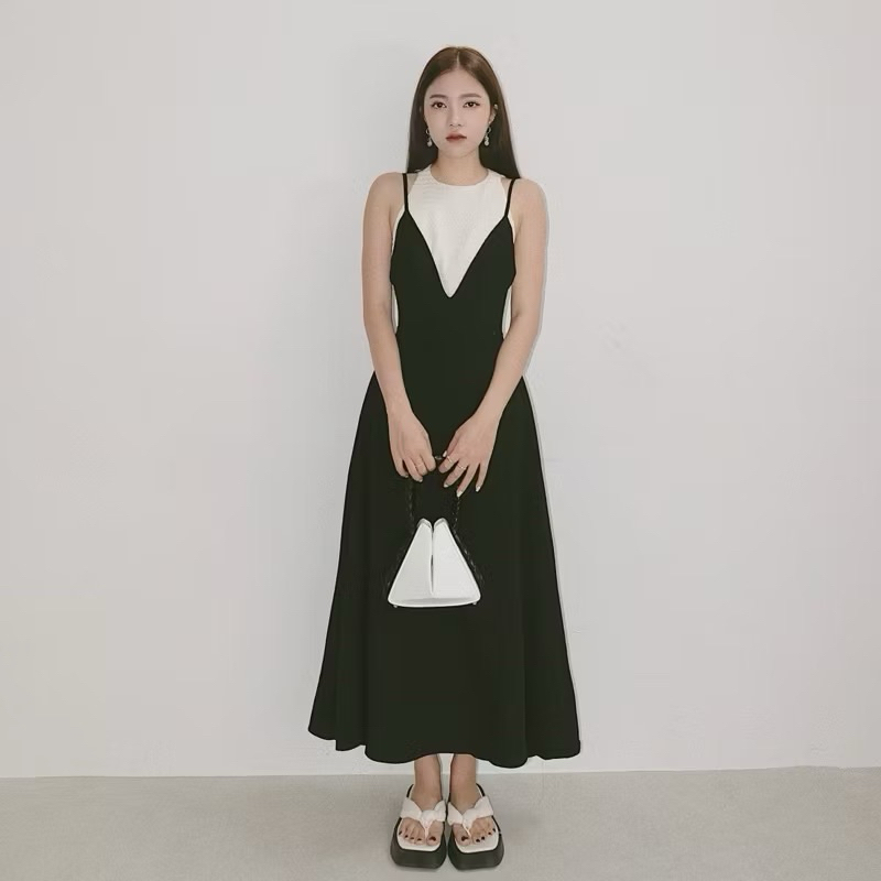 [ PASS ] Đầm dây kèm áo yếm rời INTO.EIGHT thiết kế (Lady Dress) size M