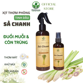 Xịt phòng tinh dầu Sả Chanh, Cam Sả, Bạc Hà, Quế, Bạch Đàn Chanh xua đuổi muỗi, khử mùi, thơm phòng