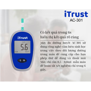 Máy Đo Đường Huyết Chính Hãng Itrust AC-301 Giá Rẻ ( không kèm kim và que )