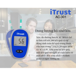 Máy Đo Đường Huyết Chính Hãng Itrust AC-301 Giá Rẻ ( không kèm kim và que )