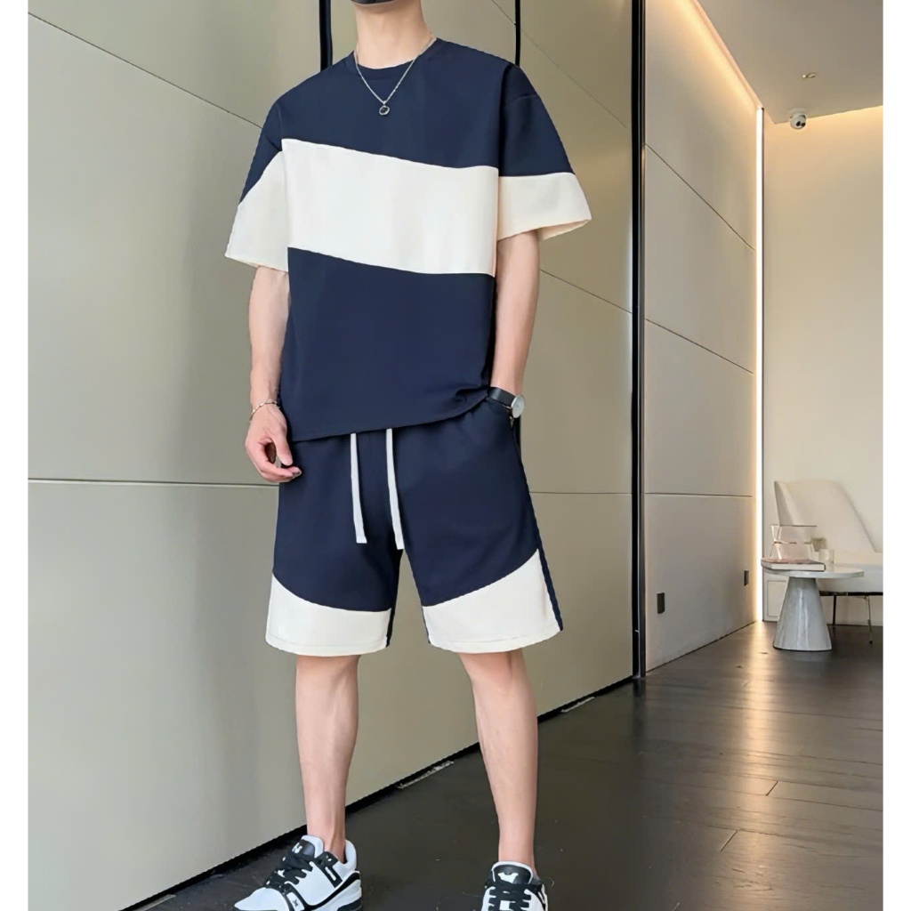 Bộ Quần Áo Thể Thao Thun Nam Thời Trang Sọc Tay