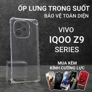 Ốp lưng iQoo Z9 Turbo, Z9 5G, Z9x, Z9 Lite/Plus Cowcase trơn trong suốt | Ốp điện thoại Vivo dẻo bảo vệ camera toàn diện
