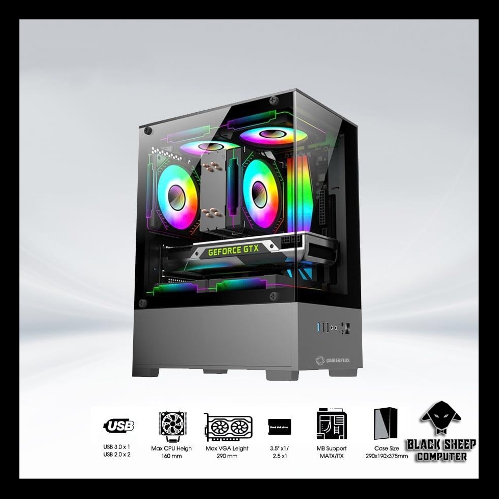Vỏ Case COOLERPLUS EX32 BLACK (Lựa chọn Fan)