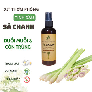 Xịt Phòng Tinh Dầu Thiên Nhiên -Sả Chanh, Cam Sả - 100ml - giúp xua đuổi muỗi, khử mùi, thơm phòng