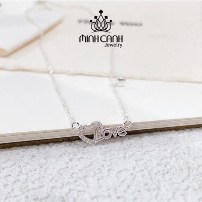 Vòng Cổ Bạc Nữ Love Tim Đính Đá - Minh Canh Jewelry