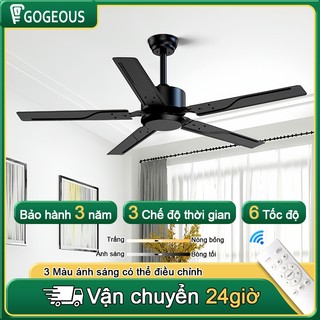  GOGEOUS Quạt trần phòng khách phòng ngủ ko kèm đèn động cơ DC quạt trần công nghiệp có điều khiển 