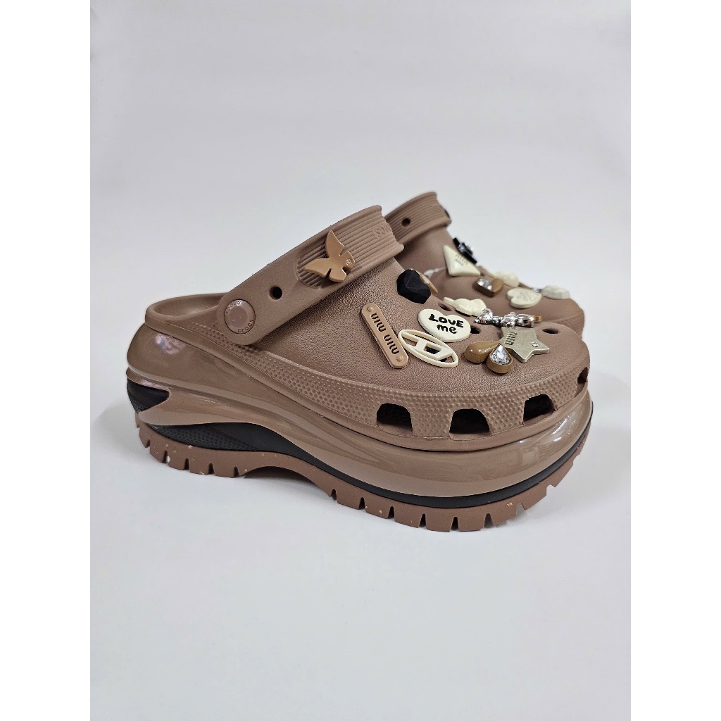 (Ảnh thật) Giày sục cross nữ đế cao 7cm - Giày sục nữ đế cao - Tặng kèm charm 3D