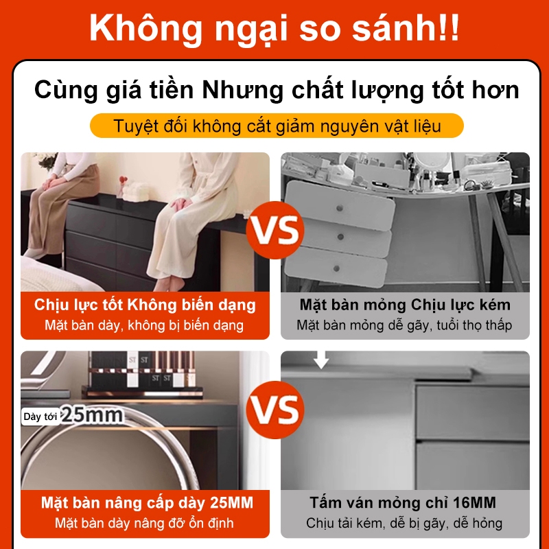 HEINO Bàn Trang Điểm 2in1 Gỗ Đen - Tủ Đầu Giường Đa Năng Thiết Kế Hiện Đại Hot Kèm 6 Ngăn Kéo | BigBuy360 - bigbuy360.vn