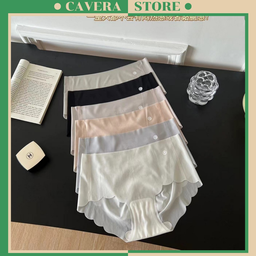 Combo 5 Quần lót nữ su thạch tàn hình viền lượn sóng, Quần chip đáy dán chắc chắn CAVERA L.1029