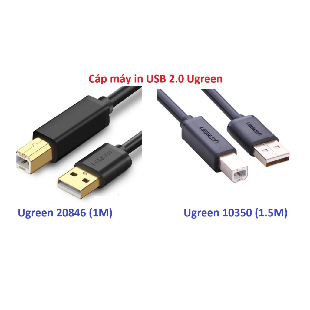 Cáp máy in USB 2.0 ( 20846 1M  ,  10350 1.5M ) Ugreen
