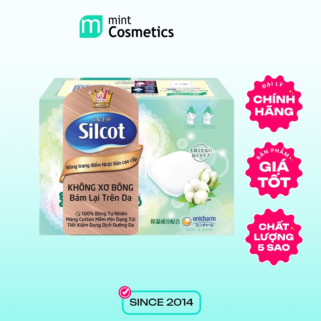 Bông tẩy trang silcot xanh lá - 66 miếng