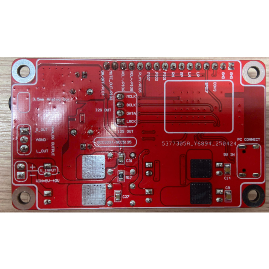 QCC3034, QCC5125, QCC5171, QCC5181, I2S, PCM5102A