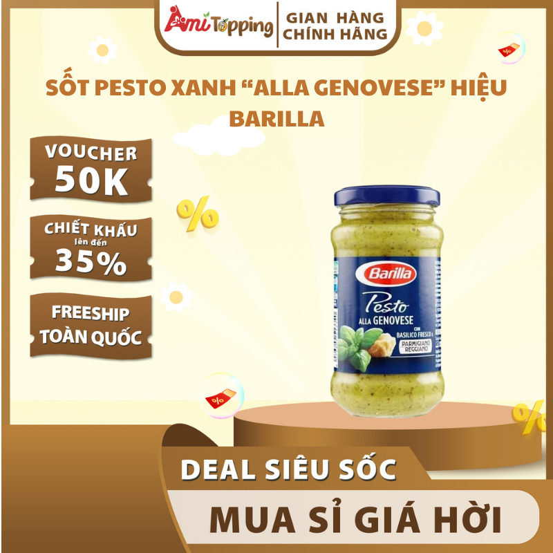 Sốt Pesto Xanh “ALLA GENOVESE” Hiệu Barilla – Lọ 190g 🌿🇮🇹