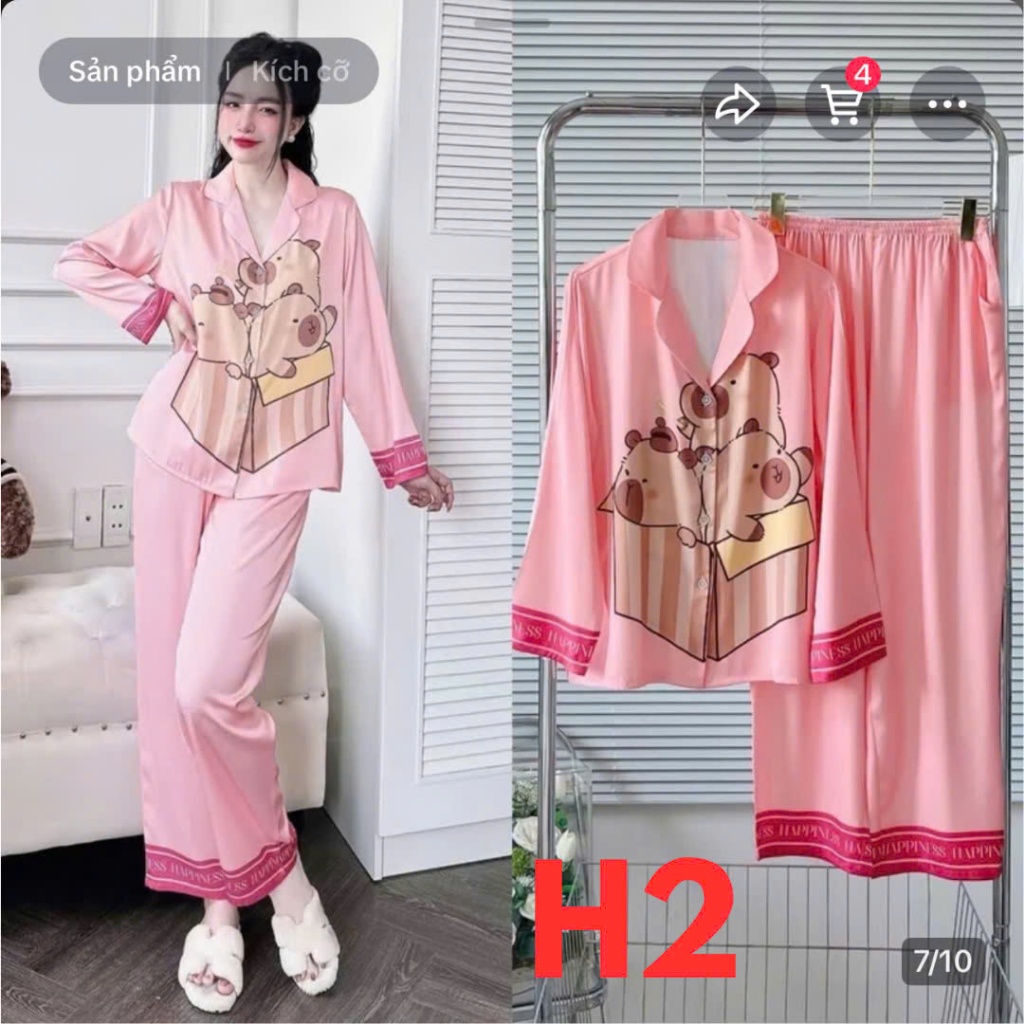 [RẺ VÔ ĐỊCH] Bộ pijama lụa TAY DÀI siêu hot - đồ ngủ mặc nhà vải lụa satin cao cấp capypara, đồ mặc nhà, đồ bộ pijama