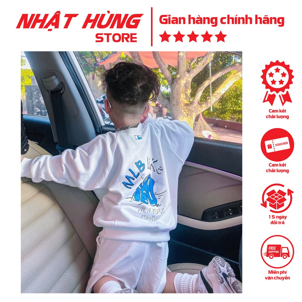 Bộ quần áo nỉ 2 da thu đông in NY LIKE cho bé trai bé gái từ 10-63kg hiệu Nhật Hùng NH69