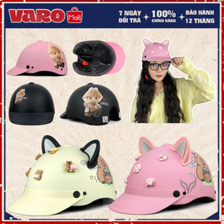 Mũ Bảo Hiểm Nửa Đầu Lưỡi Trai Labubu, Capybara- Nón Kết Mỏ Cứng Chính Hãng- Có Kiểm Định