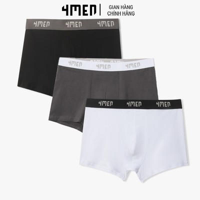 Quần Boxer Slimfit Phối Lưng 4MEN QL056 sịp đùi cotton thoáng mát, mềm mại, kháng khuẩn, thấm mồ hôi