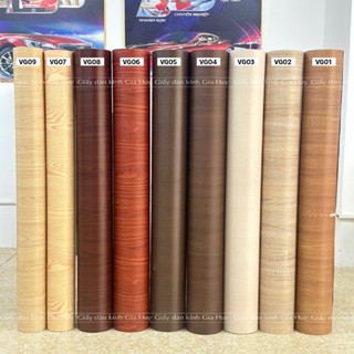 Giấy decal vân gỗ dán tường dán kính, nội thất, bàn tủ, dán cửa chống nước khổ 1.2m sẵn keo đẹp