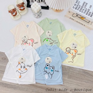 (N2) Bộ đồ sơ sinh cho bé 0-9m, bộ đồ cộc tay cho bé Binbaby, chất peptit thun lạnh