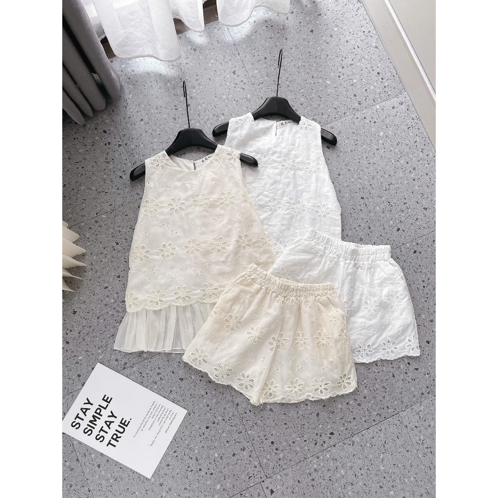 Set Quần + Áo Thô Boi Thêu Hoa, Hai Lớp Dày Dặn B160