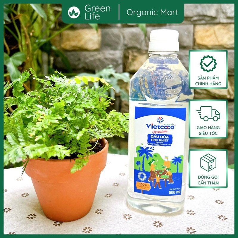 Dầu dừa tinh khiết Premium Organic VIETCOCO - 500ml