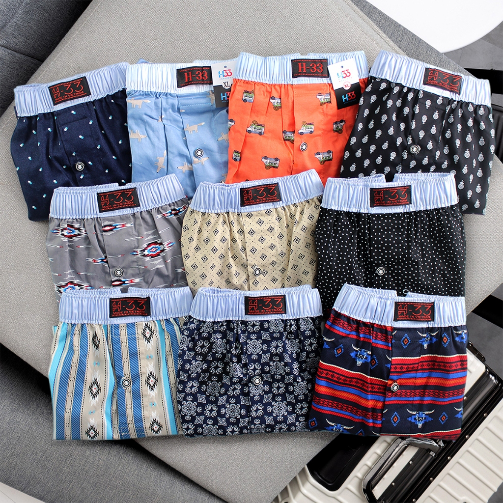 Combo 3 & 5 Quần H33 Họa TIết Chất KATE Cotton Mềm Mịn Size 45-95kg
