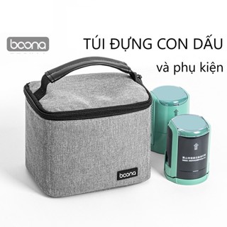 Túi đựng con dấu công ty, dấu chữ ký vải dày 8mm, kiêm hộp đựng phụ kiện công nghệ, cáp sạc Boona / Baona - H019