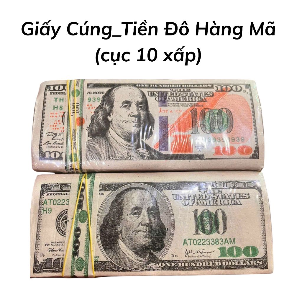 💥TIỀN VÀNG MÃ💥[1 Cục 10 Sấp] Tiền Giấy 100 Đô La Mỹ Hàng Đẹp