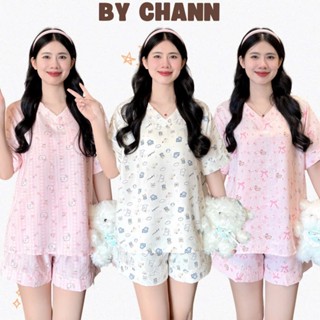 Bộ Đồ Ngủ BY CHANN (Bộ Cổ V) nhiều hình dễ thương mặc nhà mùa hè, chất liệu đũi mềm (có size đến 80kg)