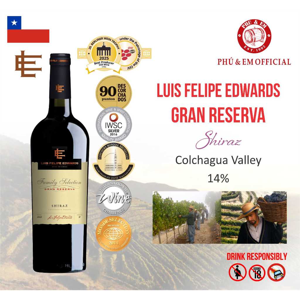 Rượu Vang Đỏ Chile Luis Felipe Edwards Gran Reserva Shiraz