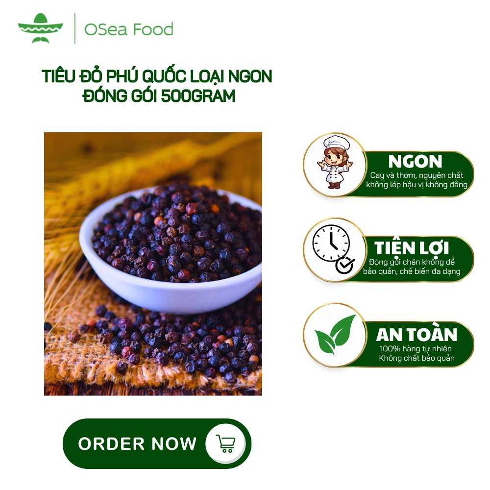 Tiêu Chín Đỏ Phú Quốc Loại Lựa Hạt 500gram – Đặc Sản Cay Thơm Tự Nhiên – Không Chất Bảo Quản
