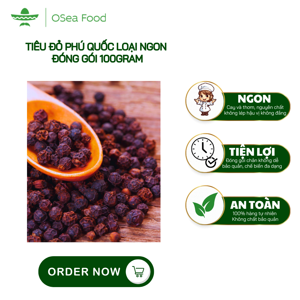 Tiêu Chín Phú Quốc Loại Lựa Hạt 100gram – Đặc Sản Cay Thơm Tự Nhiên – Không Chất Bảo Quản