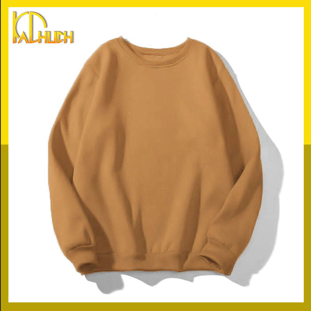 Áo sweater trơn unisex nam nữ cổ tròn vải nỉ bông (nhiều màu)