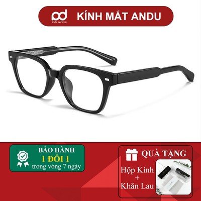 Gọng kính thời trang nam nữ ANDU chất liệu nhựa cốt kim loại form vuông thanh lịch 86AD48
