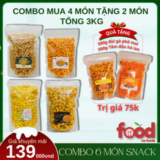 Combo 6 Món 3Kg Sack Ăn Vặt Bim Bim Tăm Đậu Hà Lan Snack Xương Chó Nui Chiên Bơ Đùi Gà Phô Mai 